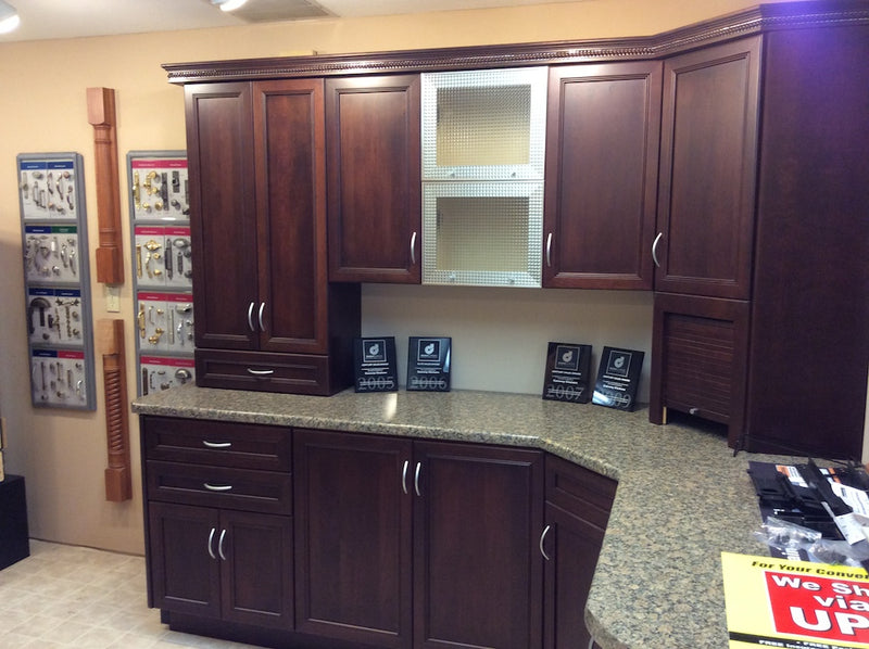 Lumber and True Value Hardware cabinets