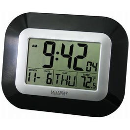 Atomic Digital Wall Clock With Indoor Temperature