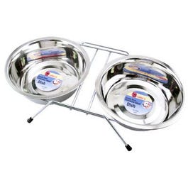 Double Diner Pet Bowl, Stainless Steel