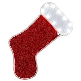 LED Christmas Window Decoration, Red Stocking Tape Light, 18-In.