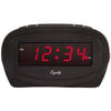 Alarm Clock, Black,  0.6-In. Red LED Display