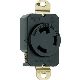 Locking Outlet, Black,  NEMA L5-30r, 125-Volt