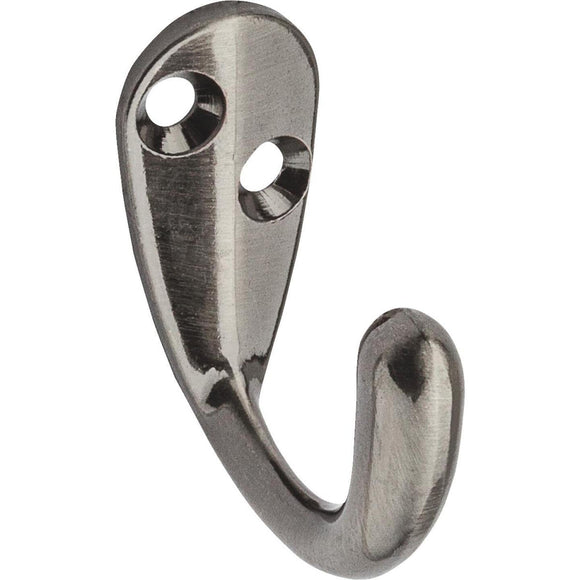 National Pewter Single Clothes Wardrobe Hook, 2 per Card