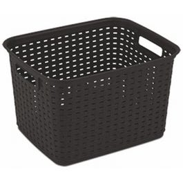 Tall Weave Basket, Espresso, 15 x 12.25 x 9.375-In.