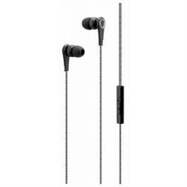 Stereo Earbuds with Mic, Inline Volume, Black