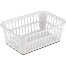 Storage Basket, White Plastic, 11-1/4 x 8 x 4-1/4-In.