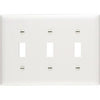 Wall Plate, 3-Toggle Opening Urea, White