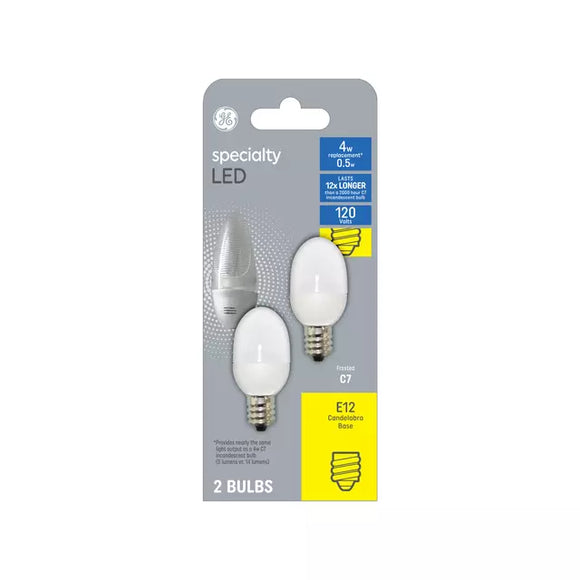 GE Specialty C7 LED Light Bulb, Night Light Bulb Replacement Soft White