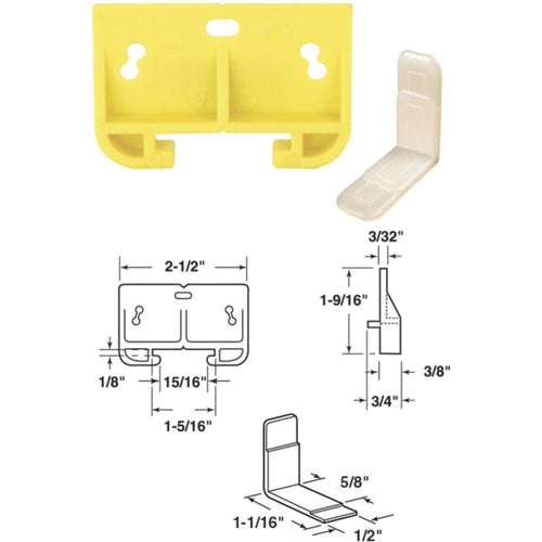 Prime-Line 1-9/32 x 2-1/2 Polyethylene Track Guide (2 Count)