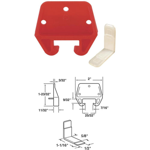 Prime-Line 1-1/8 x 1-3/32 Plastic Track Guide (2 Count)