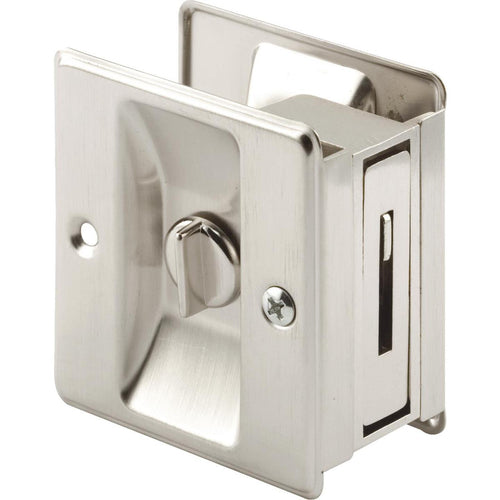 Prime-Line 2-3/4 In. Satin Nickel Pocket Door Privacy Lock