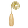 Westinghouse 12 In. Polished Brass Pull Chain with Wood Knob Ornament