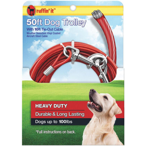 Westminster Pet Ruffin' it 50 Ft. Red Steel Dog Cable Trolley