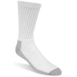 Work Socks, White & Gray, Men's Medium, 3-Pk.