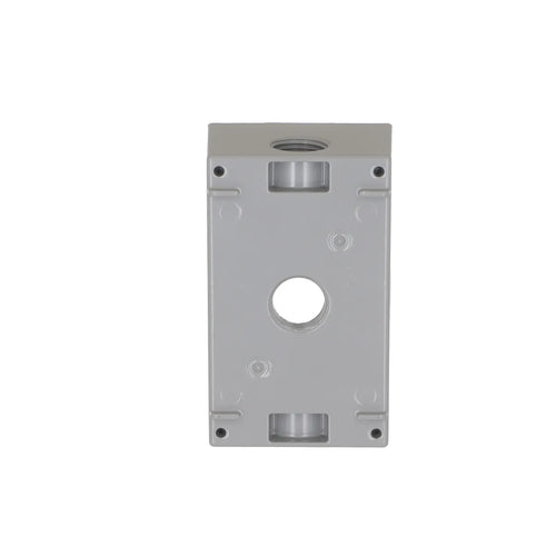 Bell 1-Gang Weatherproof Box, Five 1/2 in. Threaded Outlets, Gray