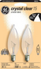 GE 15W Clear Bent-Tip Candelabra Base Light Bulbs (2-Pack)