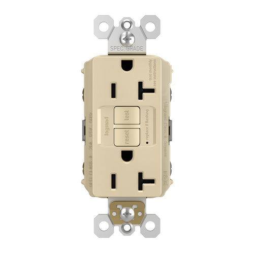 Pass & Seymour Radiant® 20A Duplex Self-Test GFCI Receptacles with SafeLock® Protection