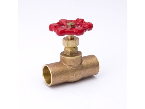 Mueller Industries Brass 3/4-in SWT x 3/4-in SWT Stop Valve - Lead-Free