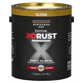 Premium Interior/Exterior Anti-Rust Enamel, Gloss Seal Brown, Oil-Base, 1-Gallon