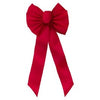 Christmas Bow, 7-Loop, Red Embossed Velvet, 10 x 22 x 2-3/4-In.