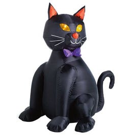 Halloween Inflatable Lawn Decoration, Black Cat, Lighted, 48-In.