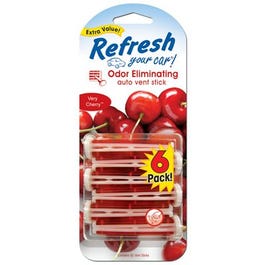 Car Air Freshener, Vent Stick, Very Cherry Scent, 6-Pk.