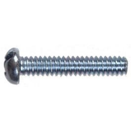 Machine Screws, Slotted Round Head, Zinc-Plated, 1/4-20 x 2-In., 100-Pk.