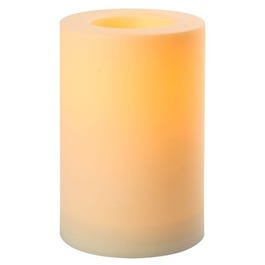 Indoor/Outdoor Candle, White, 6 x 9-In.