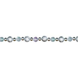 Bead  Garland, Sterling/Iridescent/Silver, 8-Ft.