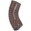 Gutter Side Elbow, Style B, 75 Degree, Brown Galvanized Steel, 2 x 3-In.