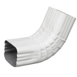 Gutter Front Elbow, Style A, 75 Degree, White Aluminum, 3 x 4-In.