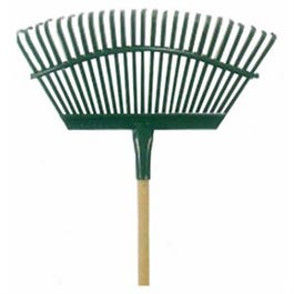 19-Inch Flex Steel Head Lawn Rake With 48-Inch Wood Handle