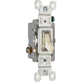 Illuminated Toggle Switch, SP, Grounding, Ivory, 120-Volt, 15-Amp