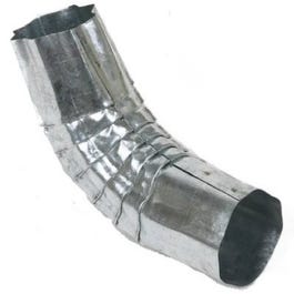 Corrugated Gutter Downspout Elbow, Round, Galvanized Steel, 3-In.