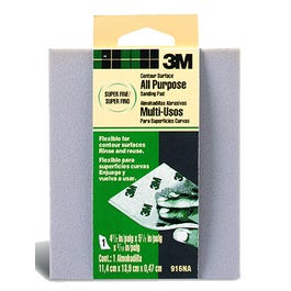 Contour Surface Sanding Sponge, Super Fine, 4.5 x 5.5 x 3/16-In.