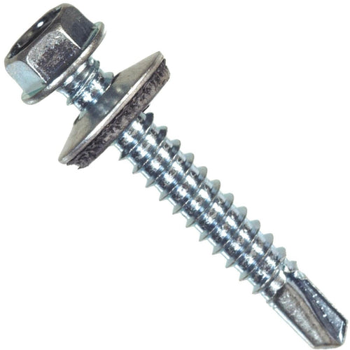 Hillman #12 - 14 x 1 In. Washer Head Self-Drilling Sheet Metal Screw (100 Ct.)