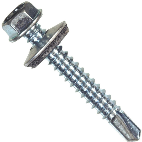 Hillman #12 - 14 x 1 In. Washer Head Self-Drilling Sheet Metal Screw (100 Ct.)