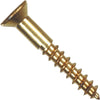 Hillman #12 x 1-1/2 In. Phillips Flat Head Brass Wood Screw (100 Ct.)