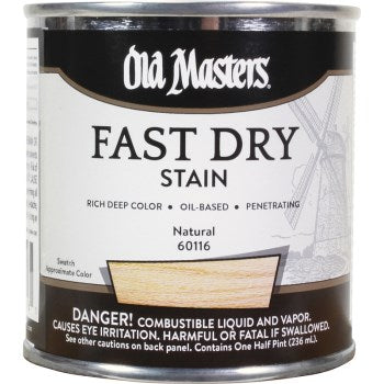 Old Masters 60116 Fast Dry Stain, Natural Tint Base ~ 1/2 pint